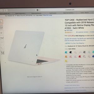 13” white MacBook Air hard case cover